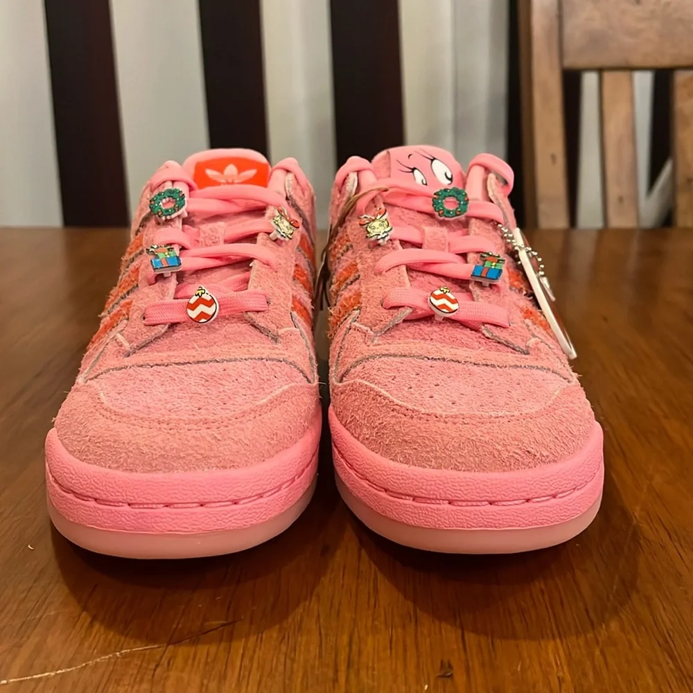 Adidas Forum Low CL The Grinch Shoes Sneakers new pink ID8895 Women’s Size 8 - Picture 5 of 16